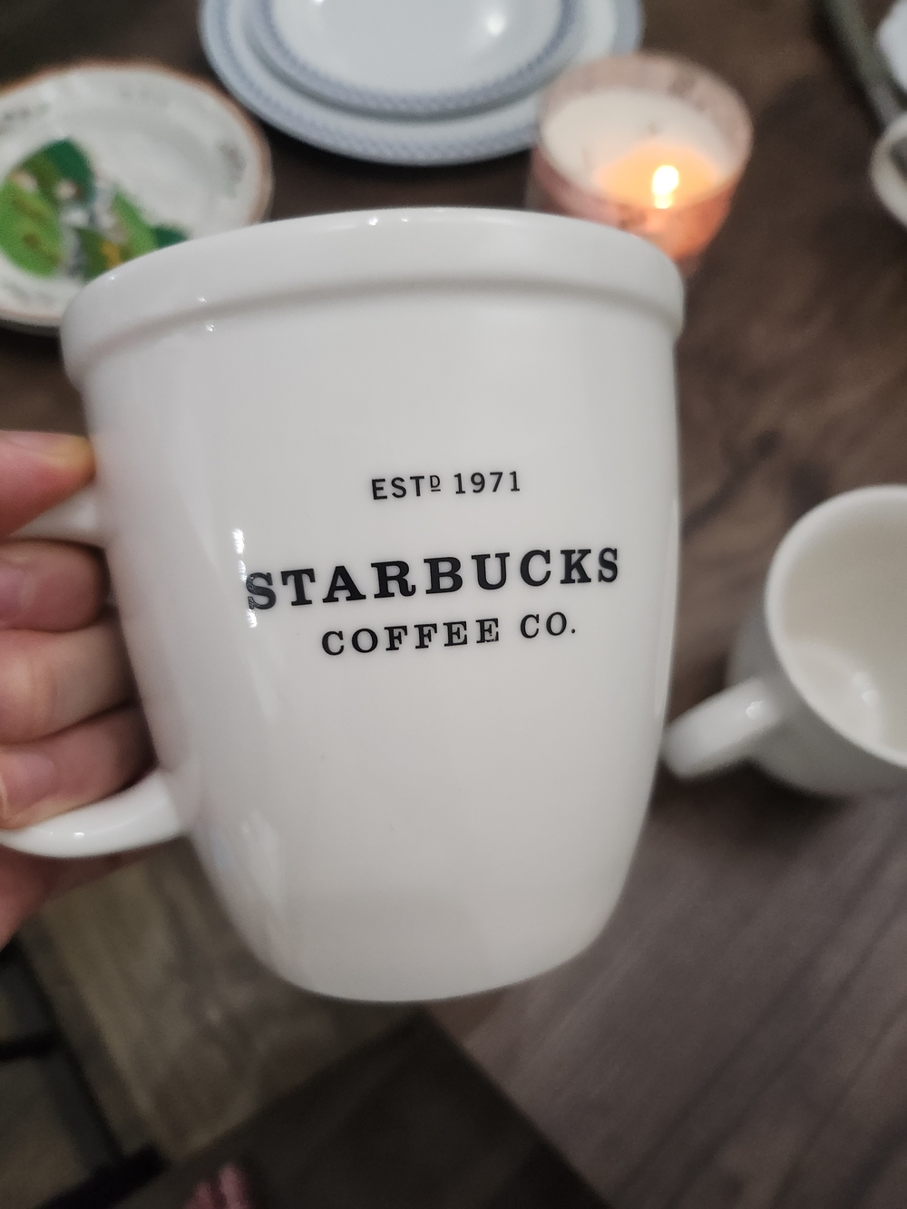 Starbucks White Ceramic Mug with Black Logo